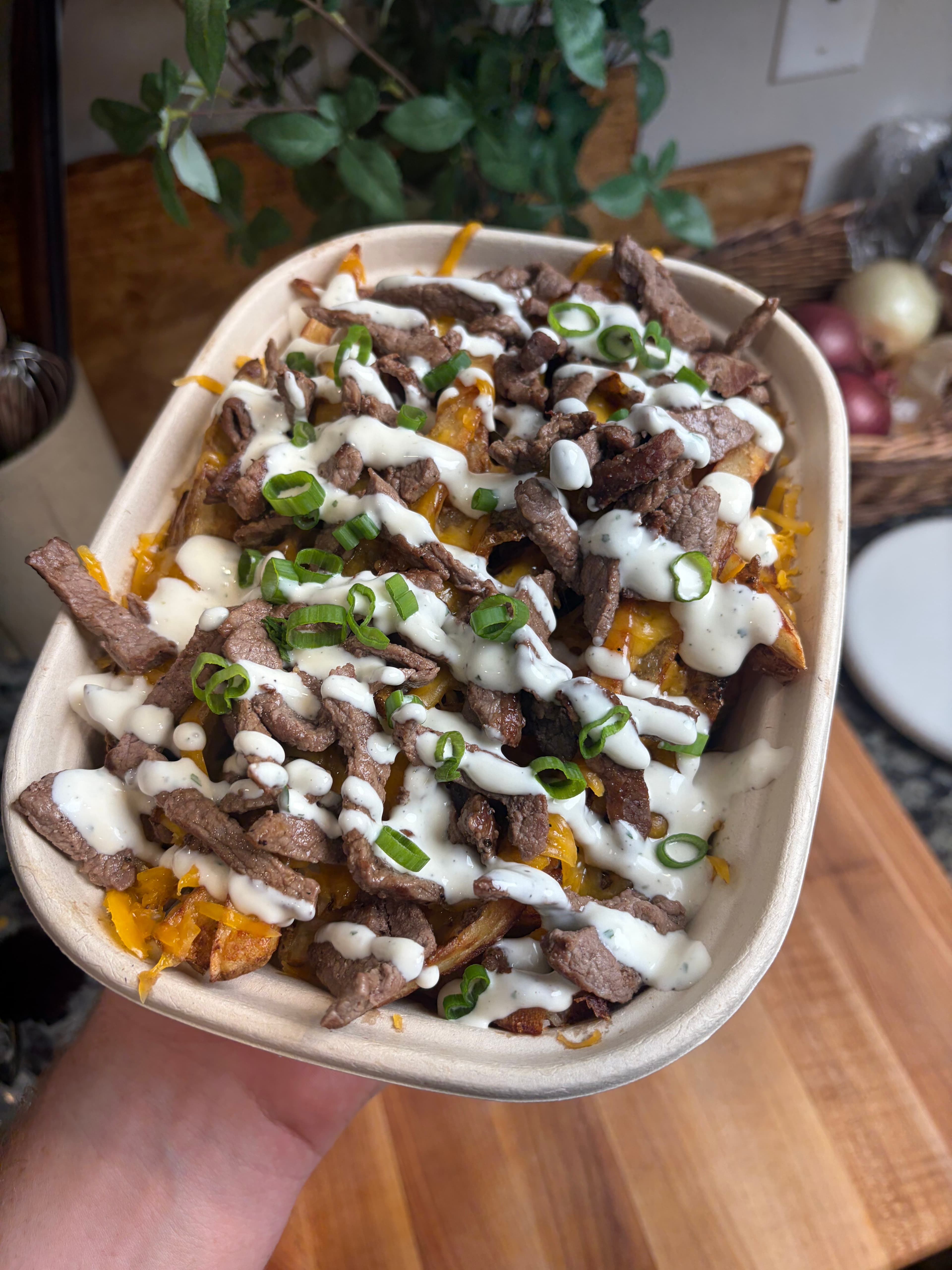 Loaded Venison Steak Fries